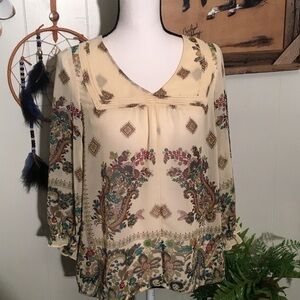 LOFT sheer paisley blouse